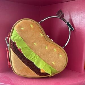 Loungefly SpongeBob SquarePants Krabby Patty Plush Heart Figural Crossbody Bag